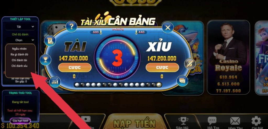 Chọn phương pháp đánh của tool tài xỉu Chọn phương pháp của tool tài xỉu