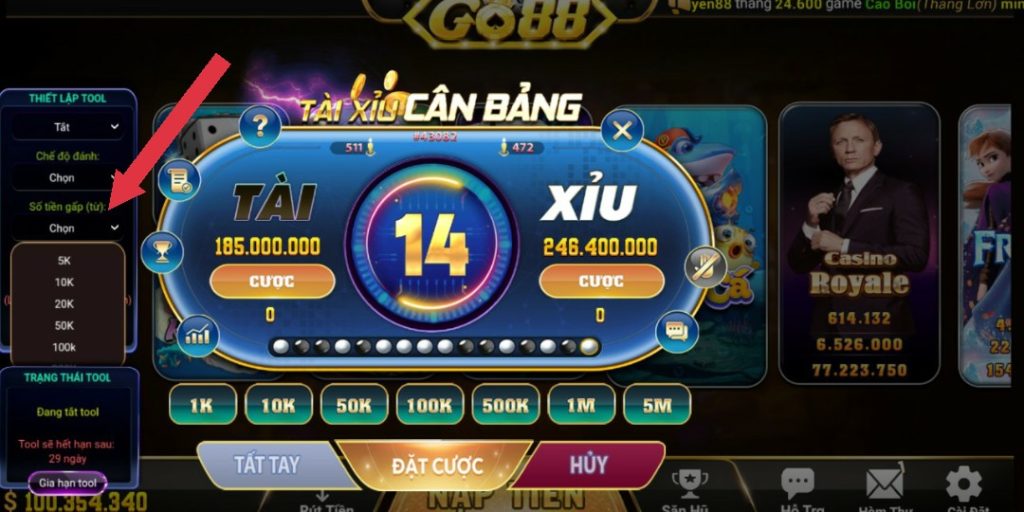 Số tiền bắt đàu gấp thếp Số tiền bắt đàu gấp thếp