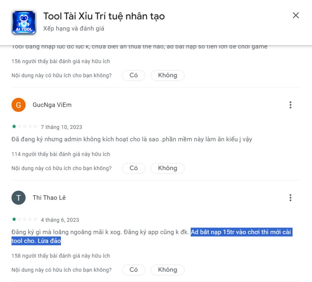 Phản hồi về tool tài xỉu lừa đảo Phản hồi về tool tài xỉu lừa đảo